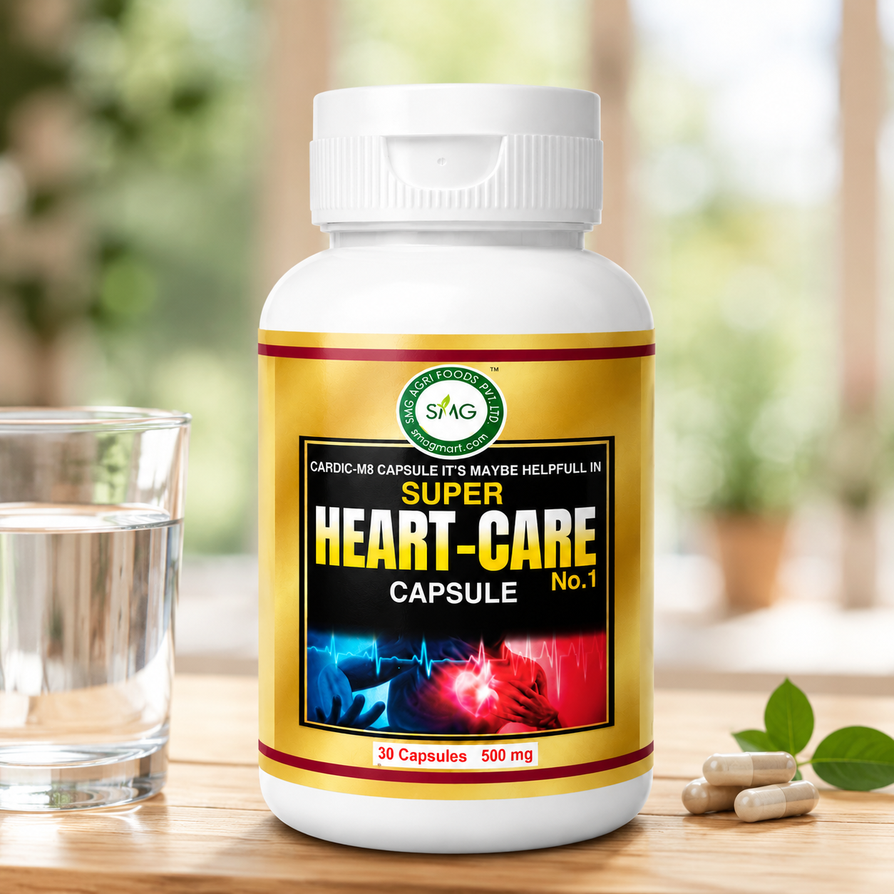 5 SMG Ayurveda Super HEART-CARE Capsules 500mg - Image 1